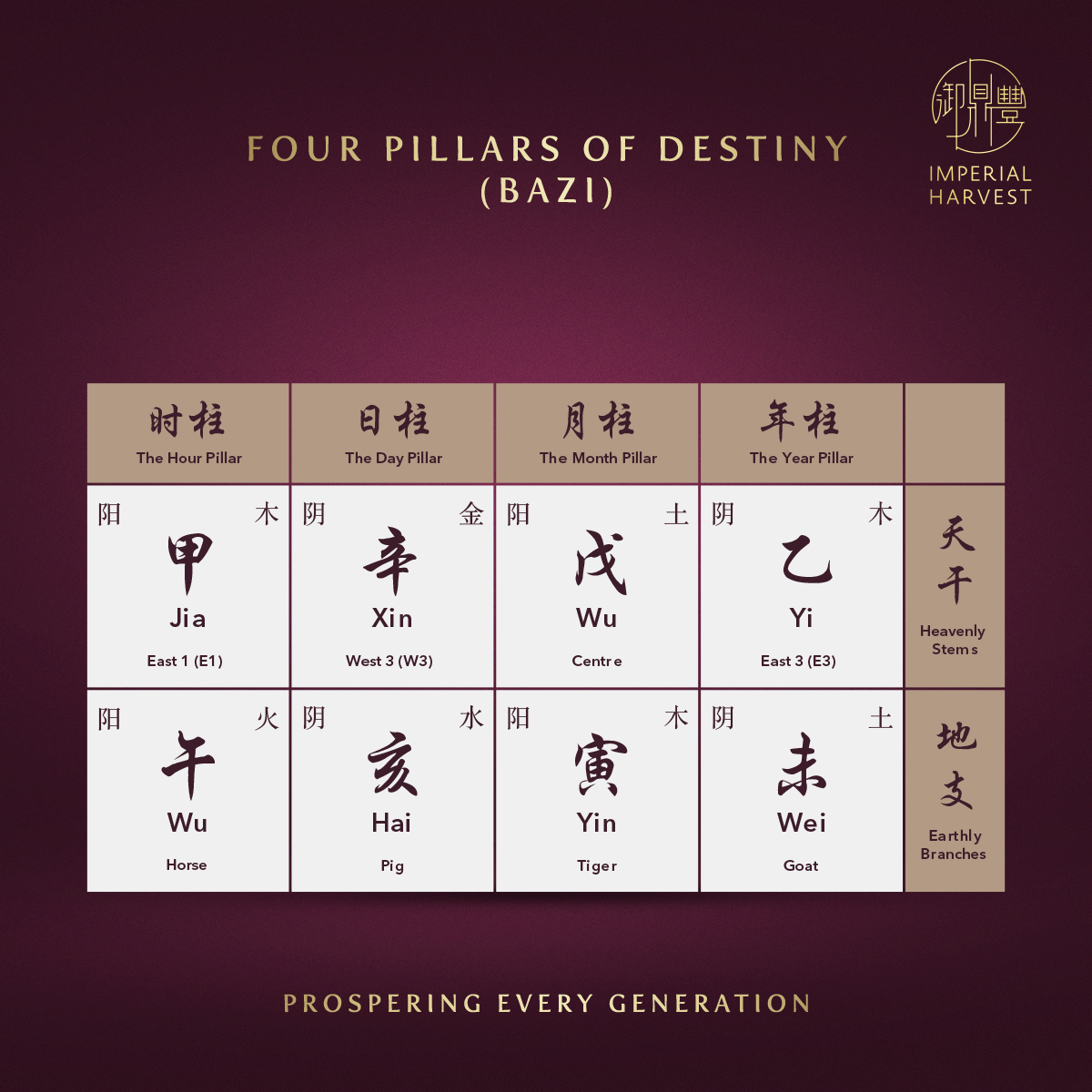 bazi four pillars chart example image