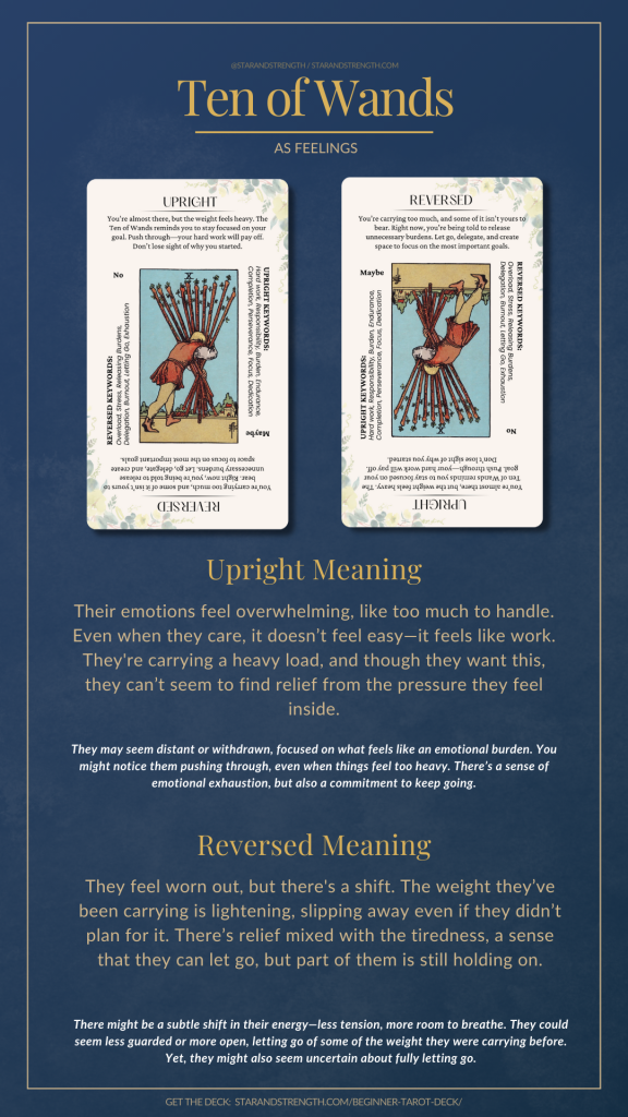 Ten of wands as feelings： Whats the real implication？