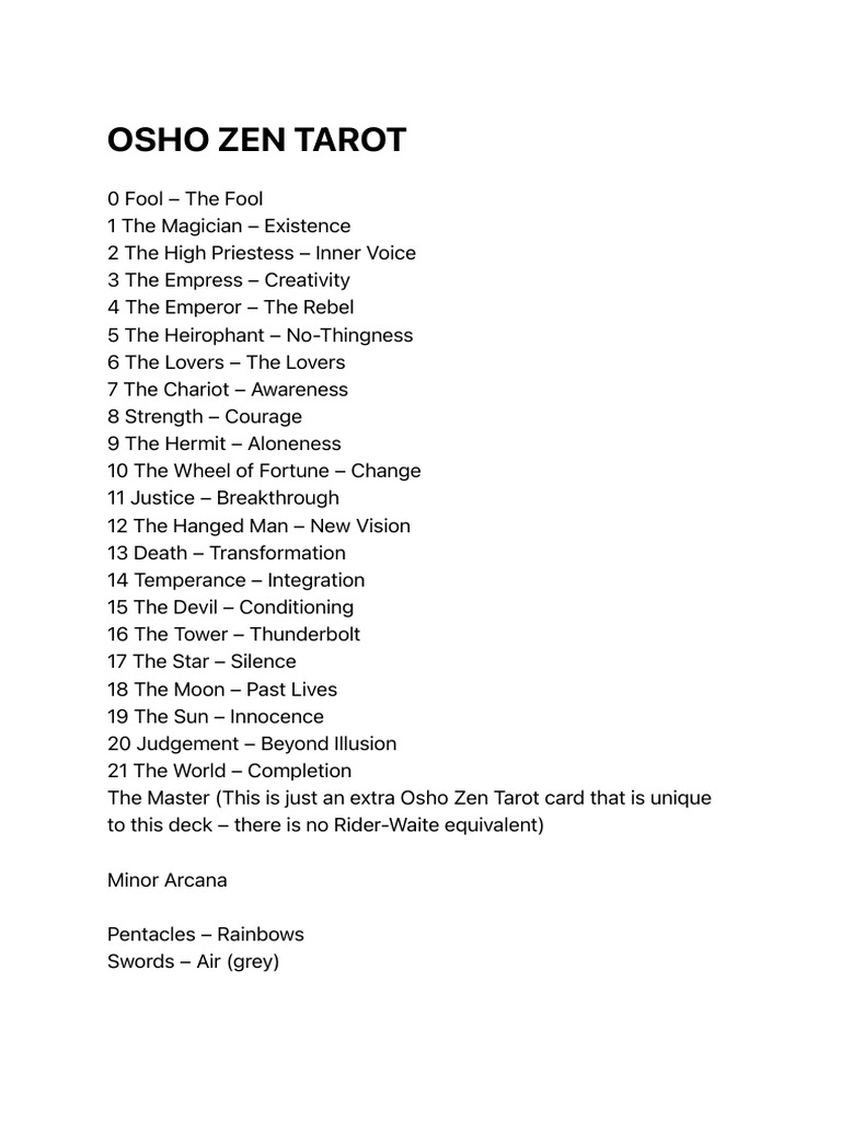 What is the meaning of cards in osho zen tarot？ A simple guide!