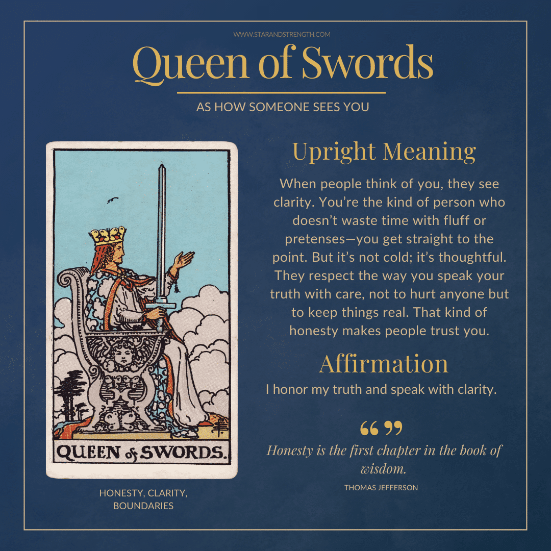 Queen of swords how someone sees you： How to deal with it smartly？
