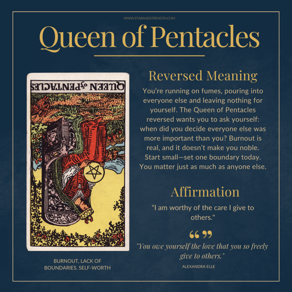 Queen of pentacles love outcome reversed？ Avoid this big mistake.