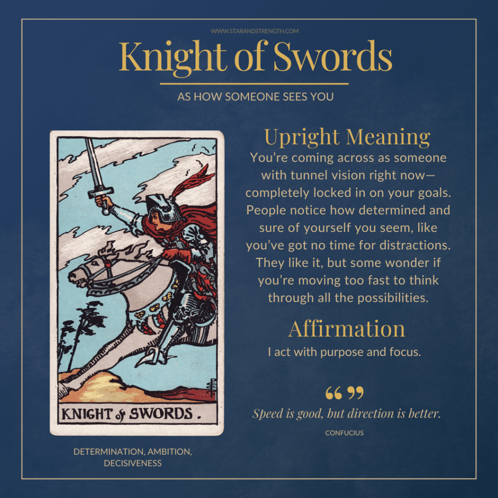 How to handle it when someone views you as the knight of swords as how someone sees you？ Read these tips!