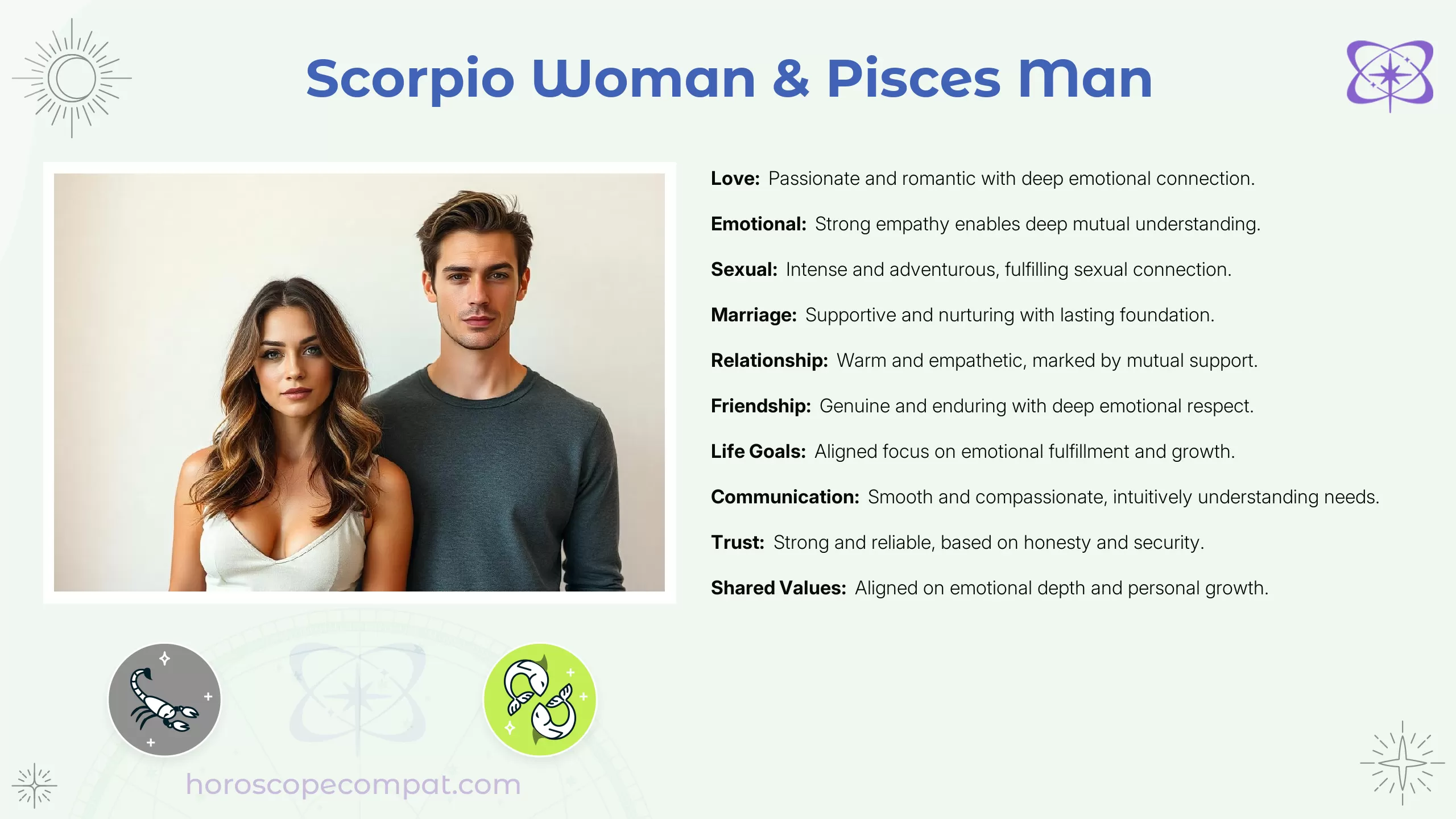 Are Scorpio Woman and Pisces Man Compatible？ Find Out Their Love Compatibility Score Rating!