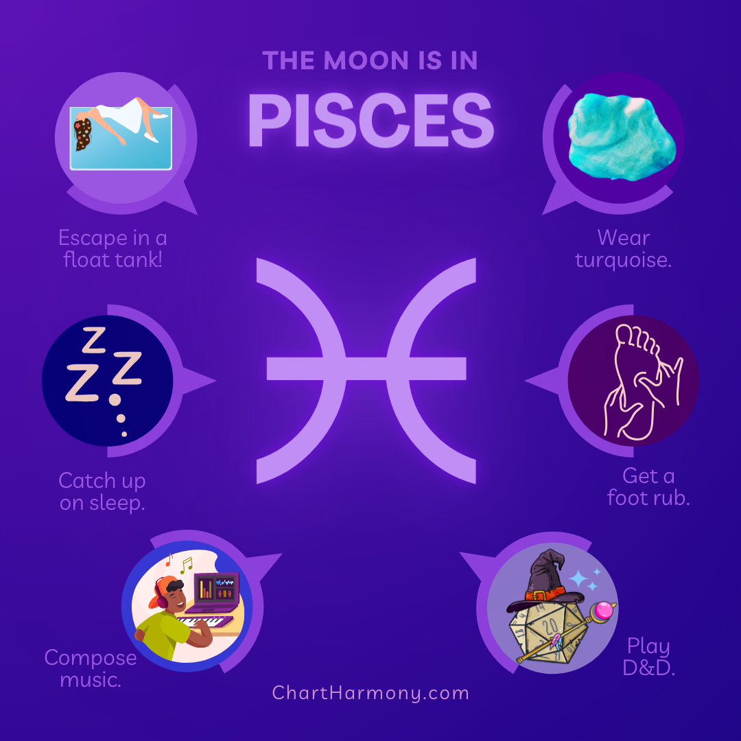 when is the moon in pisces this month