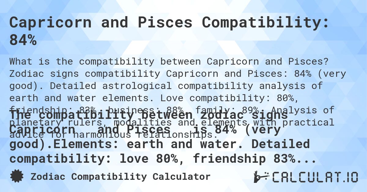 How compatible are Pisces and Capricorn in bed？ Check these factors!