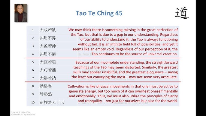 How to understand Tao Te Ching 45? 5 key points to guide you!
