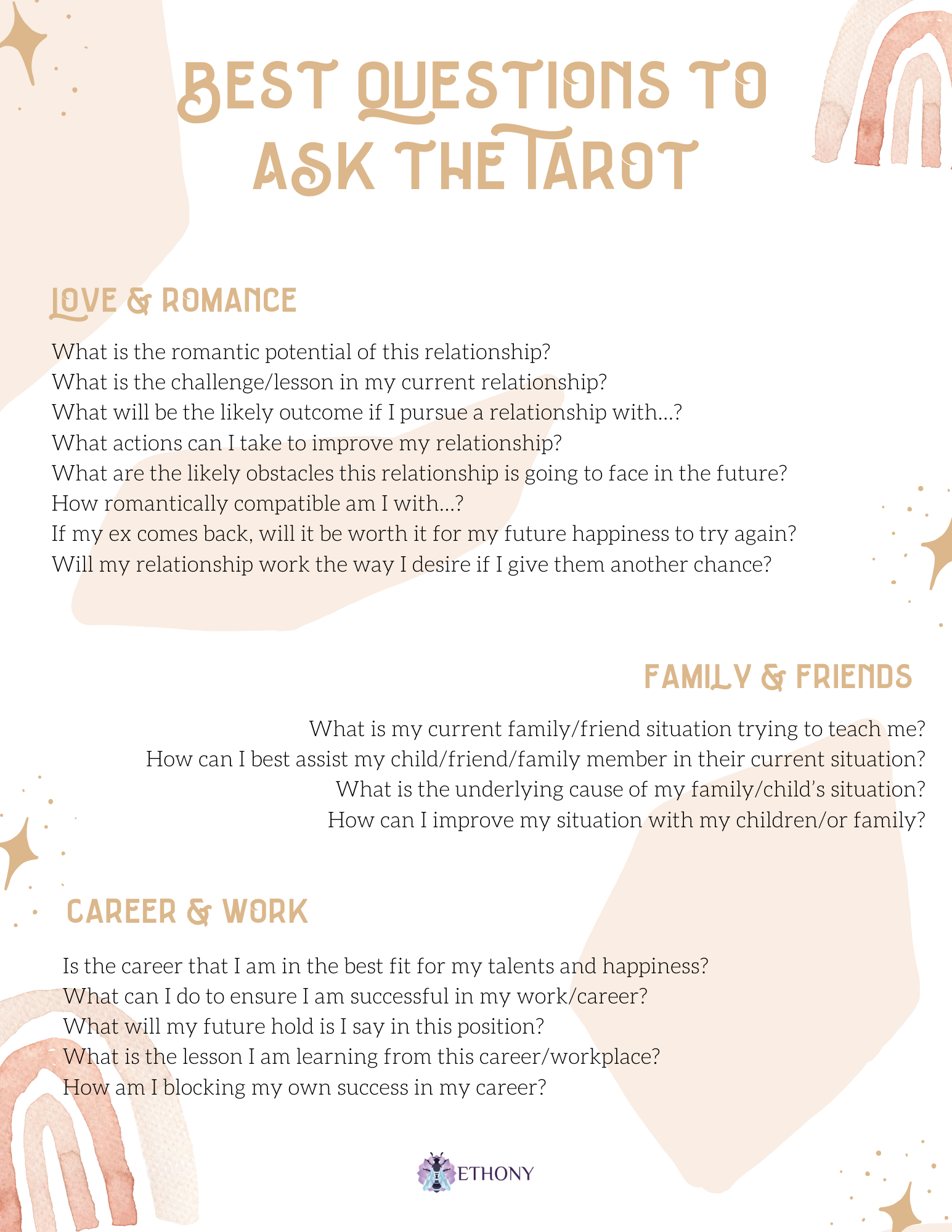 Good questions to ask tarot cards about your future career.