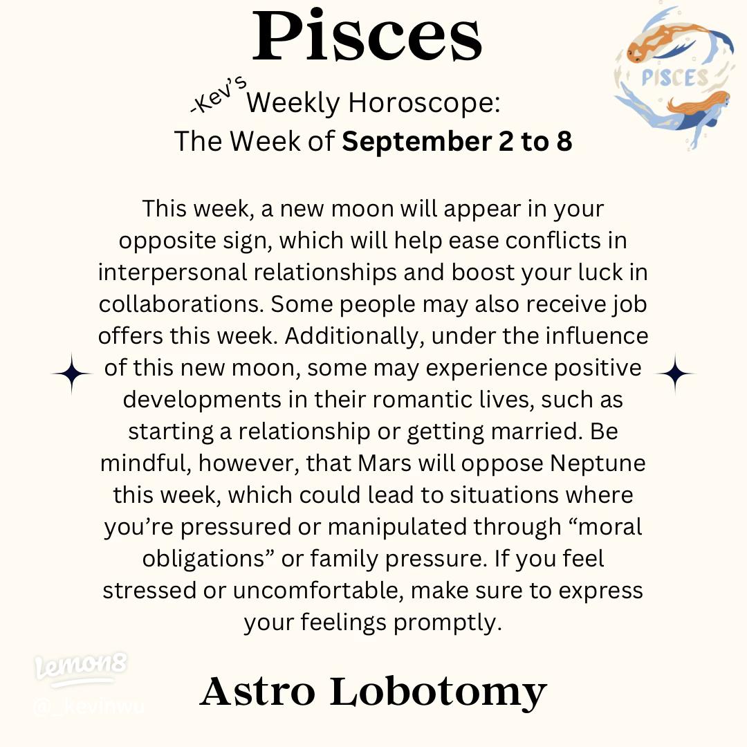Pisces Week 2 Loner： Find Inner Peace.