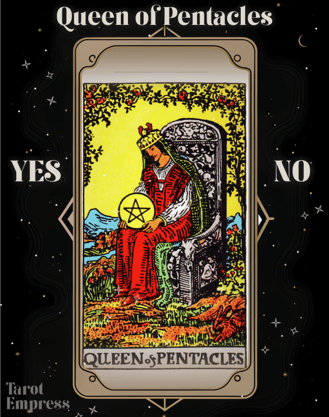 Queen of Pentacles in Love Reading： Understanding Her Yes or No Answer.