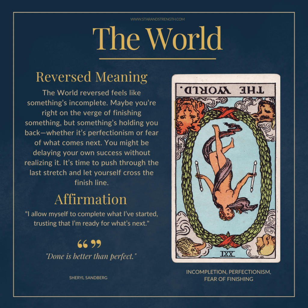 Key Takeaways for The World Reversed Tarot Card Meaning.
